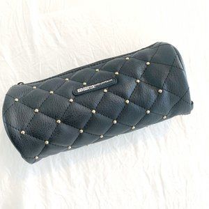 Stone Mountain Black Quilted Studded Cosmetics Bag